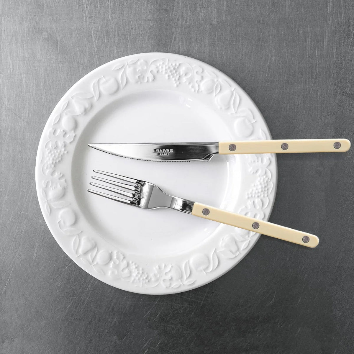 Set de 4 couverts Bistrot Uni Ivoire – Sabre Paris