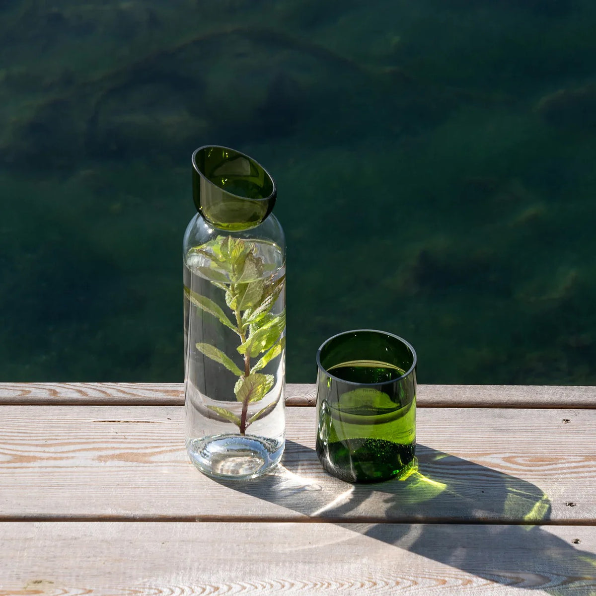 Carafe Q de bouteilles - Vert/Blanc