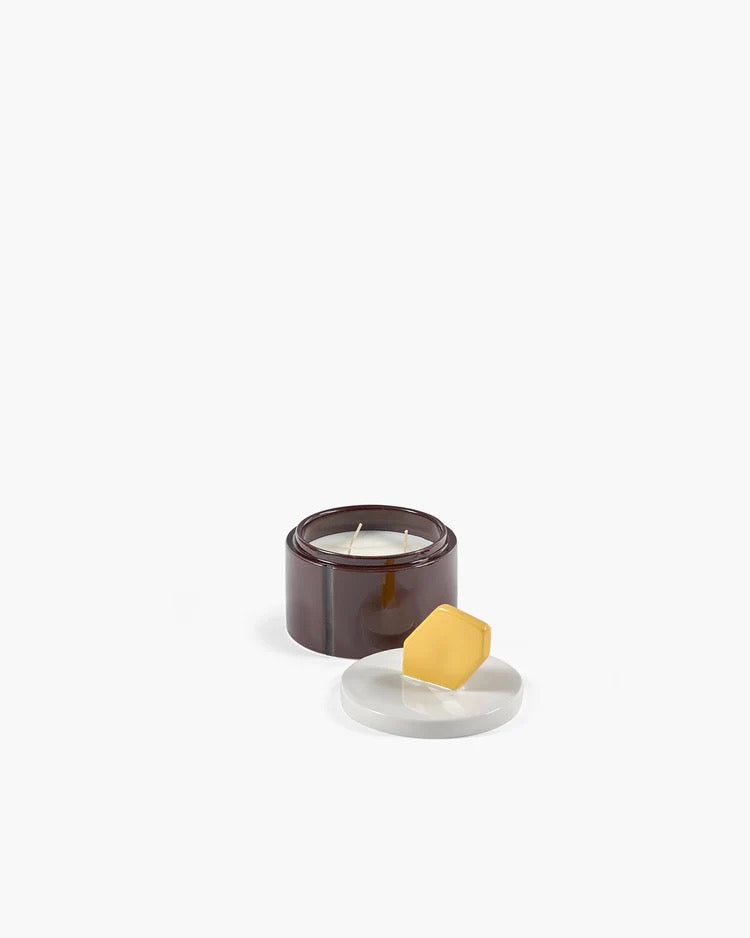 Candle M Burgundy‑Yellow Candela 03