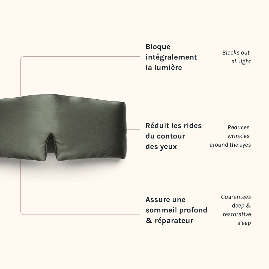 Masque de nuit bandeau 100% pure soie - coloris moka