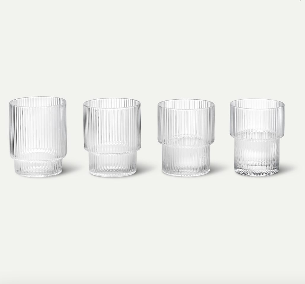 Verre à eau Ripple set de 4
